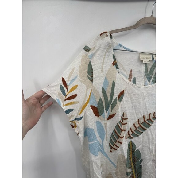 Cynthia Rowley 100% Linen Colorful Too Women 2X Tropical Vacation Beach - Picture 8 of 8